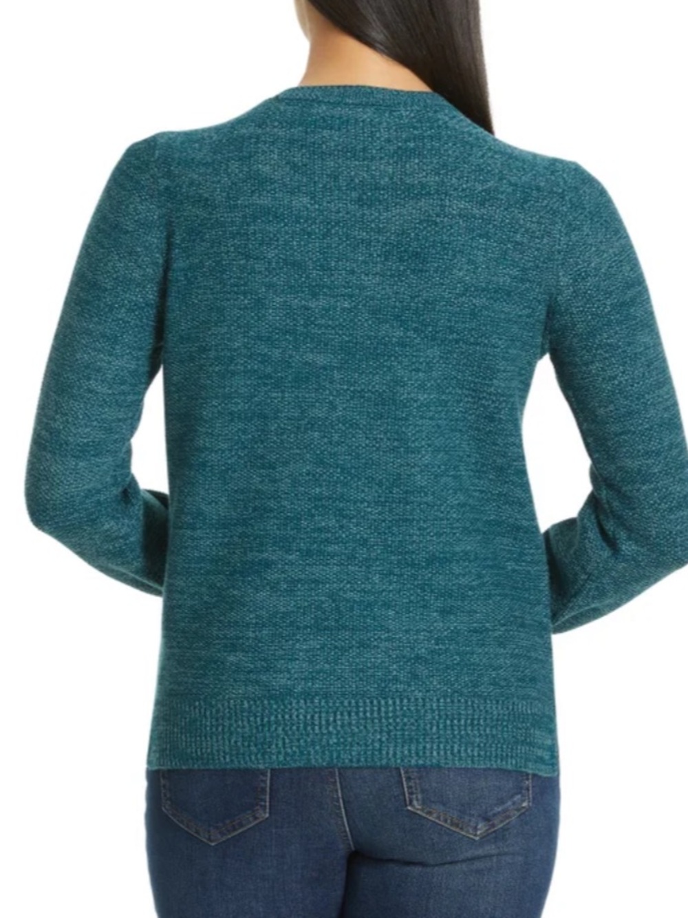 NEW Gloria Vanderbilt Women’s Teal Crewneck Sweater - Picture 3 of 4